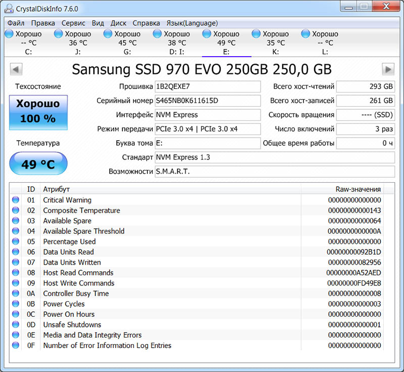 Samsung 970 EVO (MZ-V7E250BW)