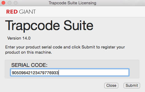 Red giant trapcode serial numbers for mac