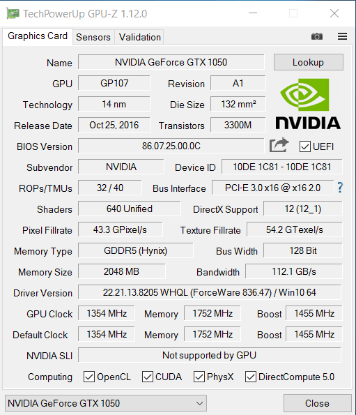 PALIT GTX 1050 StormX (PA-GTX1050 StormX 2G)