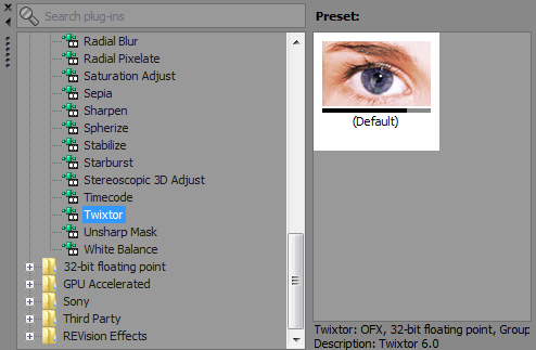 REVisionFX Twixtor v6.0.0 for Vegas Pro and Movie Studio