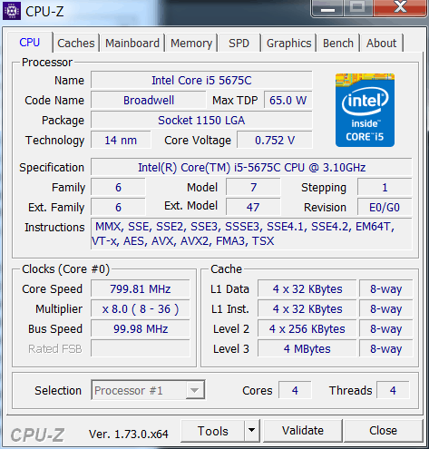 Intel Iris Pro Graphics 6200 (GT3e)