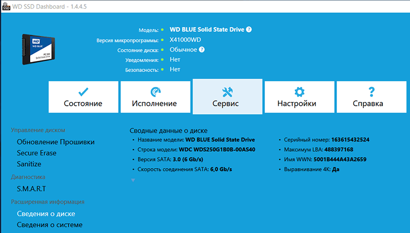 WD SSD Dashboard