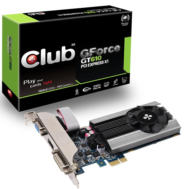 Club 3D GeForce GT 610 PCI Express X1