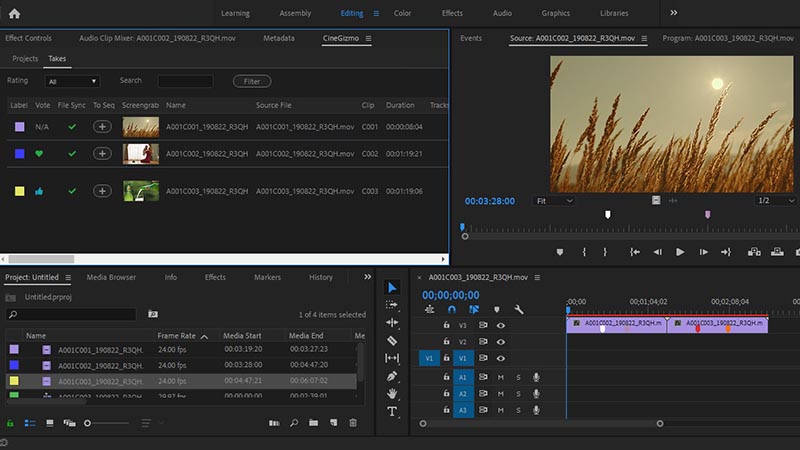 CineTakes Adobe Premiere Plugin