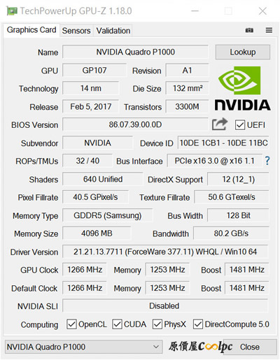 NVIDIA Quadro P1000