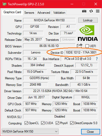 NVIDIA GeForce MX150