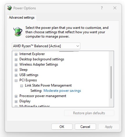 PCI-Express active state power management (ASPM)