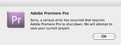 Error Adobe Premiere Pro
