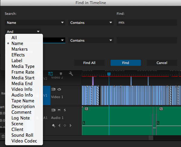 Find in Timeline  Adobe Premiere Pro CC 8.1
