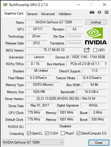 NVIDIA GeForce GT 720M