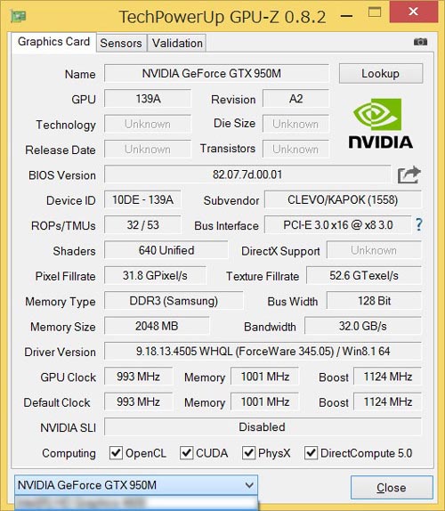 NVIDIA GeForce GTX 950M