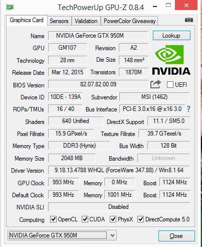 NVIDIA GeForce GTX 950M