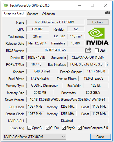 NVIDIA GeForce GTX 960M