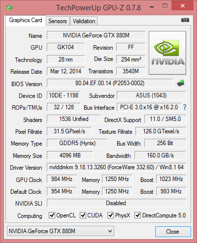 NVIDIA GeForce GTX 880M