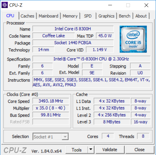 Intel Core i5-8300H