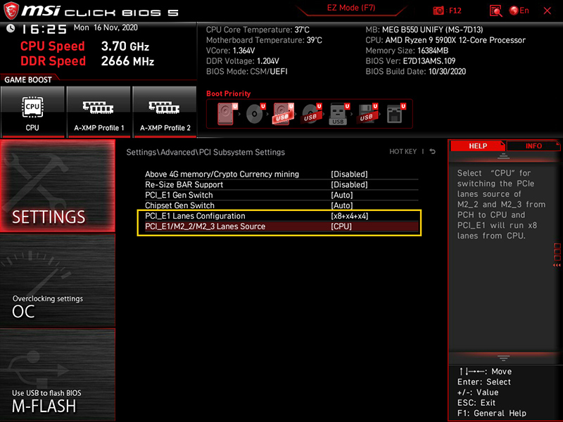 MSI MEG B550 Unify