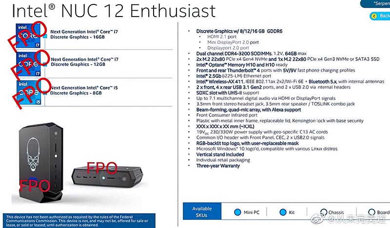 Intel NUC 12 Enthusiast