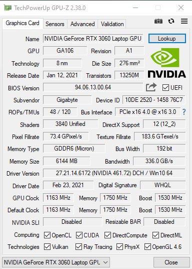 NVIDIA GeForce RTX 3060 Laptop